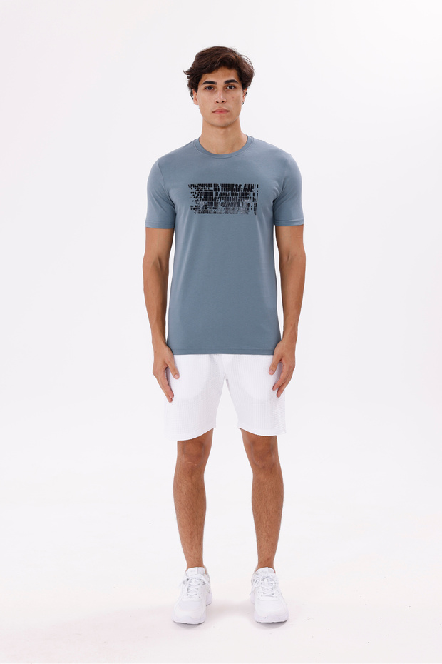 Print Detailed Crew Neck Comfortable Fit Short Sleeve Suitable for Daily Use T-Shirt