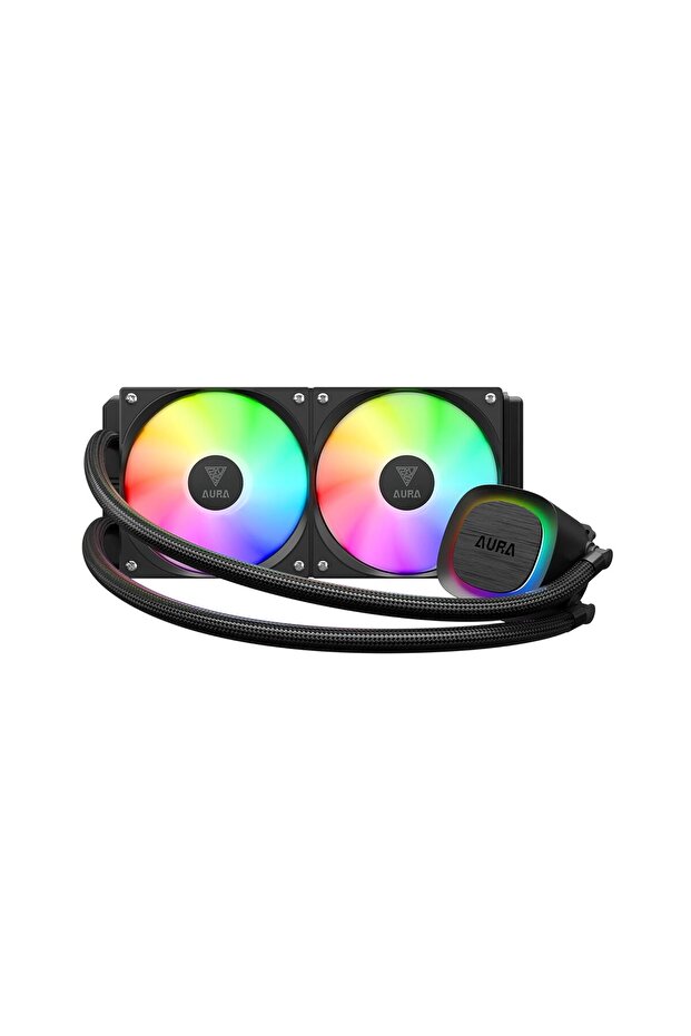 Aura Gl240 V2، 240 ملم، RGB، مروحتان، تبريد سائل للمعالج