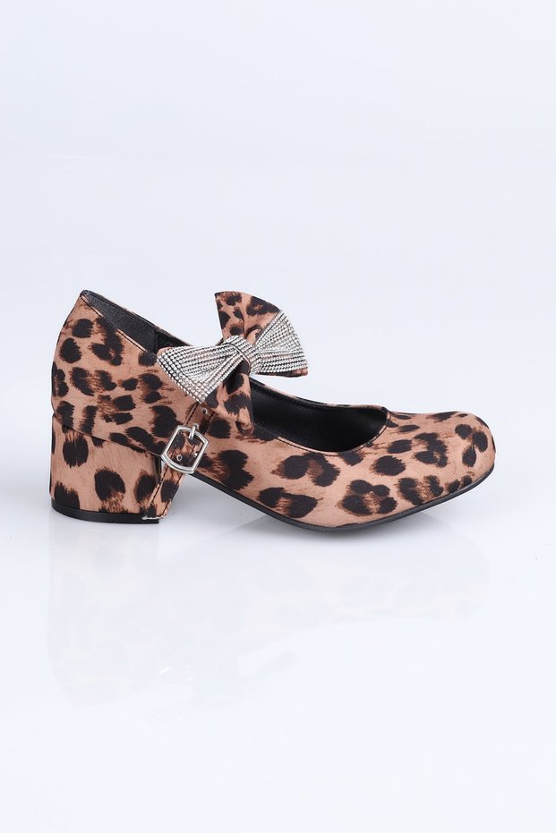 K.36 Closed Heel Shoes P.F.-Beige-Leopard - 34