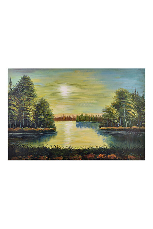 لوحة فنية زيتية مرسومة يدويًا على قماش - 90×60 سم (AT-329)