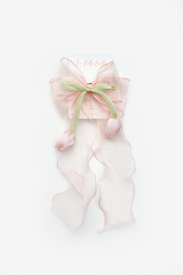 Powder Tulip Figured Hanging Girl's Automatic Buckle