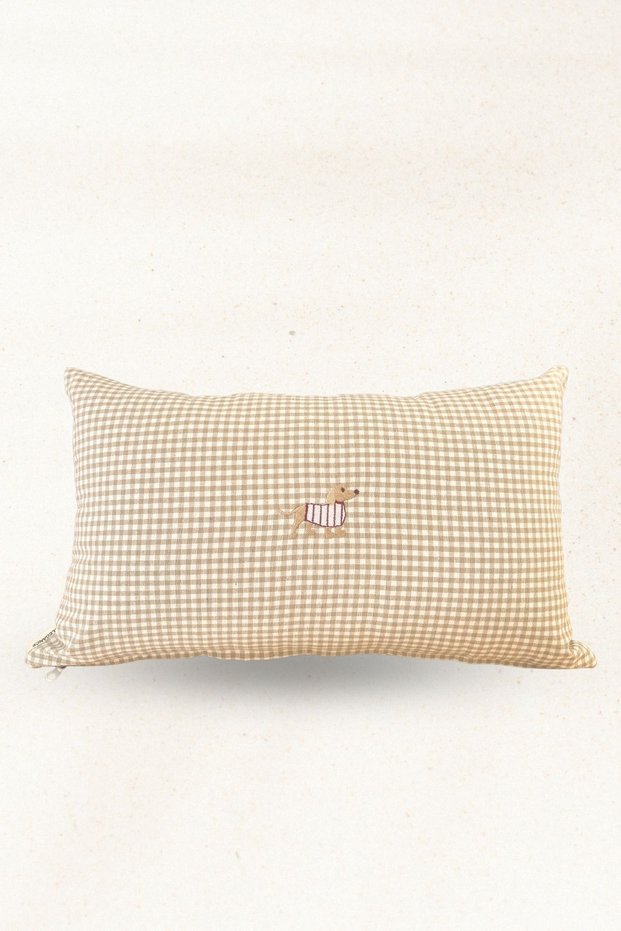 Dog Embroidered Decorative Throw Pillow – Embroidered Christmas Pillow