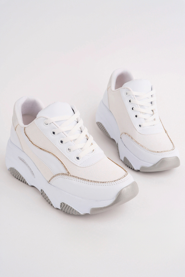 Dnr-518 Thick Sole Stone Laced Sports Shoes