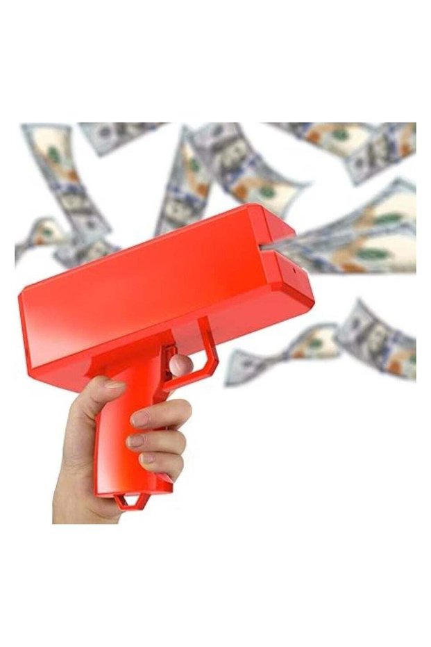 Money Gun - Paper Playing Spray Toy with 100 Pcs Play Cash