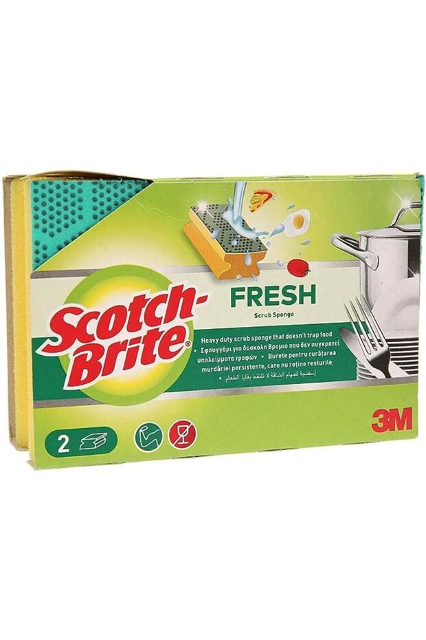 Brite Fresh Heavy Duty Nail Saver Scrub Sponge, Scrub Dot, 2 units/pack