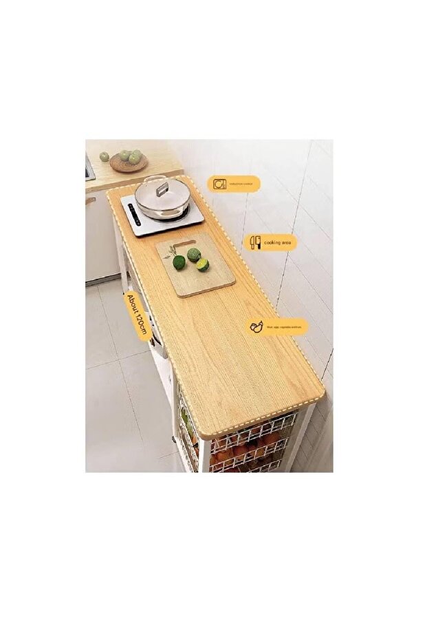 طاولة جانبية متعددة الاستخدامات للمطبخ 120*35*80 - 4