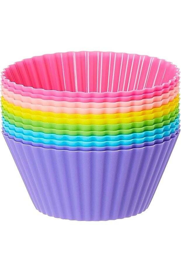 Silicone Cupcake Liners 12Pcs Multicolor