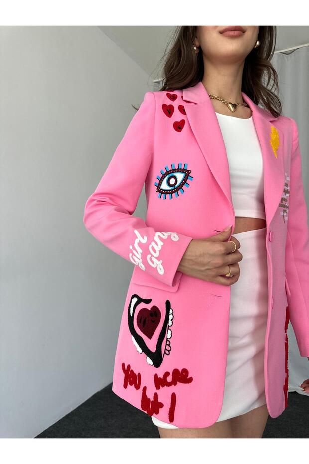 KADIN NAKIŞLI TASARIM CEKET - 7