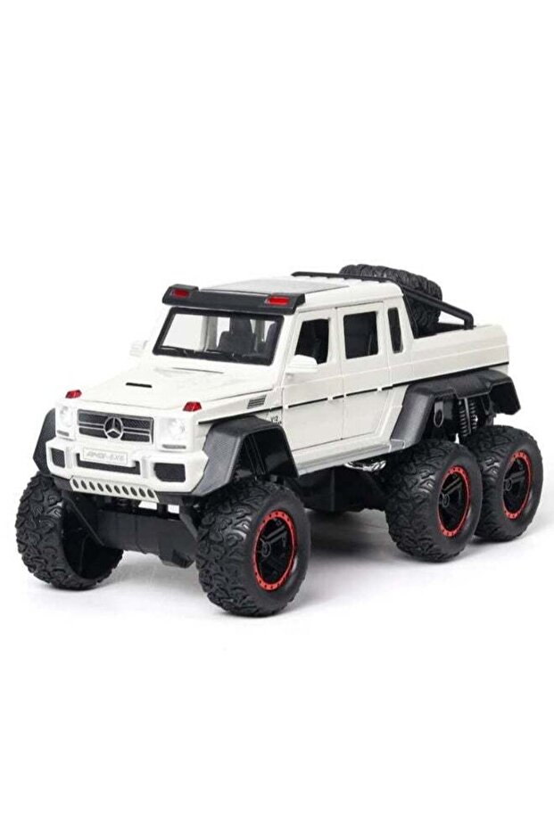 1:22 Benz G63 AMG 6x6 Off-Road Pickup Model Car - Zinc Alloy Pull-Back Toy with Sound & Light