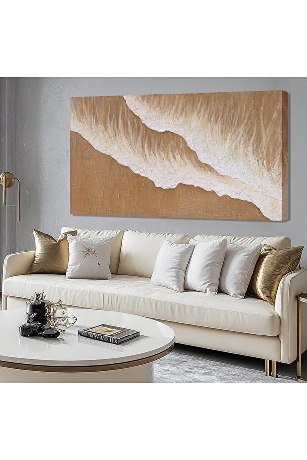 Brown & White Abstract Wall Art (60x120 cm) – Modern PosterPrint