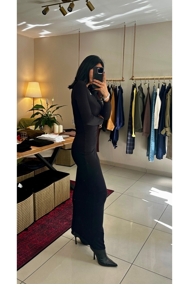 Kadın Basic Maxi Elbise - 1