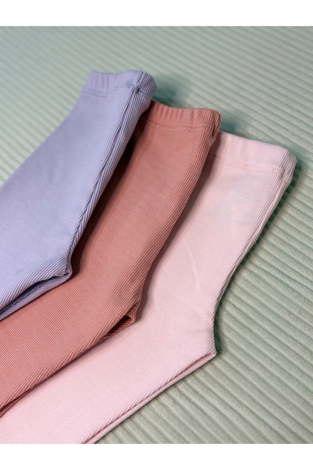 3’lü %100 pamuk bebek tayt - 4