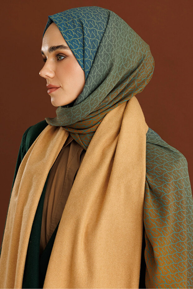 Safran Monogram Hebei İpek Şal - 7