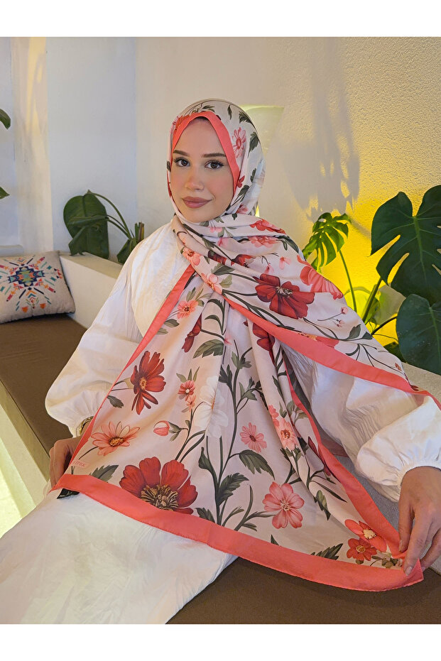 شال قطني ناعم منقوش من سلسلة مينا ps144