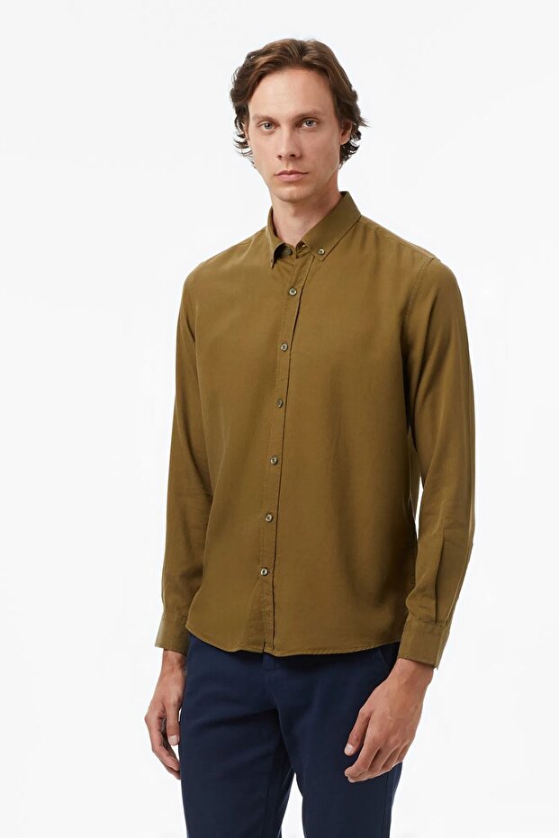 Men's Green Classic Fit Shirt