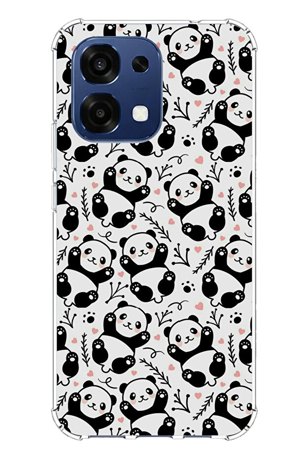 Oppo A6 Pro Compatible Little Pandas Printed Silicone Case - 1