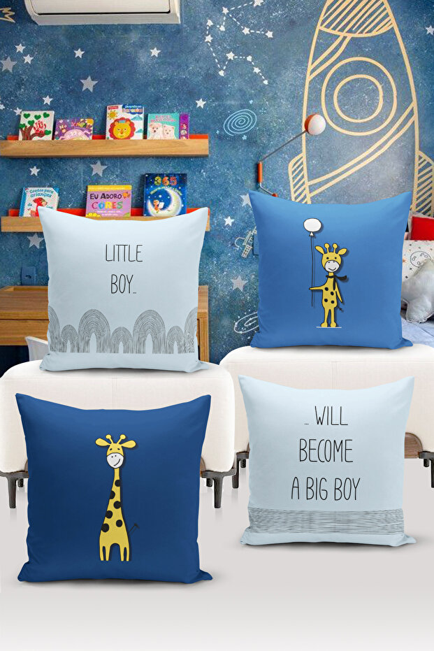 4-Piece Throw Pillow Cover Set Kids Baby Room Digital Printed