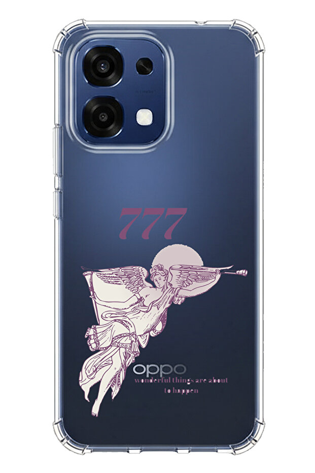 حافظة سيليكون متوافقة مع هاتف اوبو A6 برو مطبوع بتصميم 777 ملائكي - 1