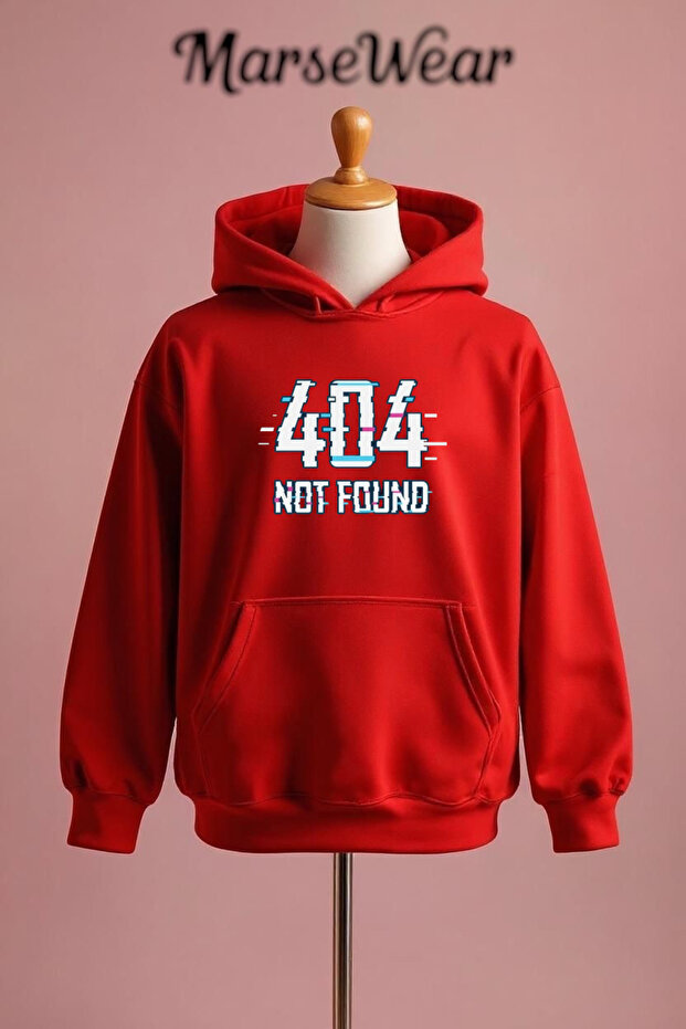404 Not Found مطبوع سويت شيرت قطني 3 خيوط O قصة فضفاضة