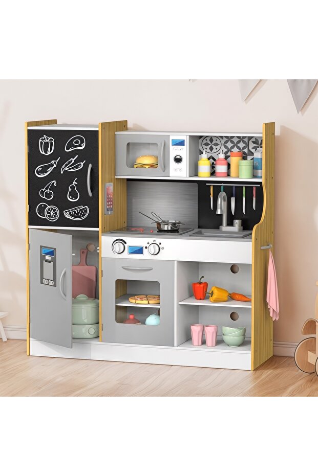 Wooden Kids Kitchen Playset – Kitchen with Realistic Effects and Unique Accessories, Wooden Kitchen - 7