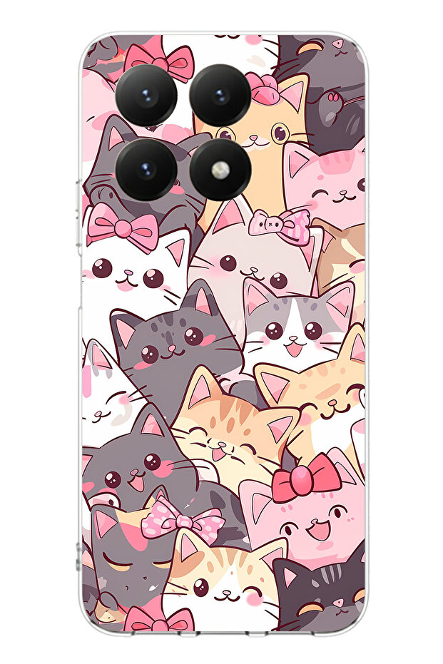 حافظة سيليكون متوافقة مع هاتف Xiaomi 15T PRO Cute Cats مطبوع - 1