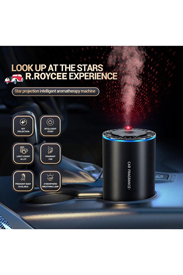 Car Diffuser Humidifier Star Projector 150ml LED Aromatherapy Diffuser - 3