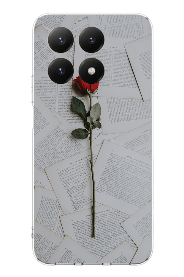 حافظة سيليكون متوافقة مع هاتف Xiaomi 15T باللون الأحمر الوردي مطبوع - 1