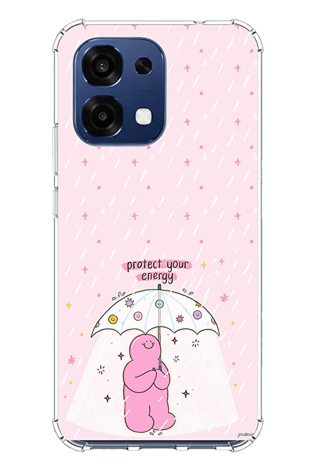 حافظة سيليكون متوافقة مع هاتف اوبو A6 برو بتصميم حماية طاقتك مطبوع - 1