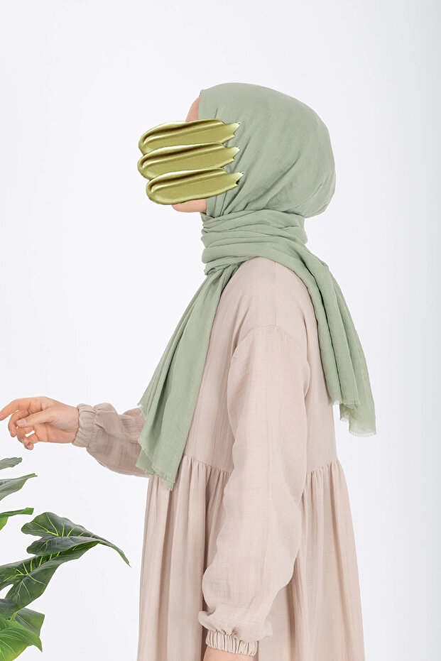 Soft Cotton Shawl - Mint - 3