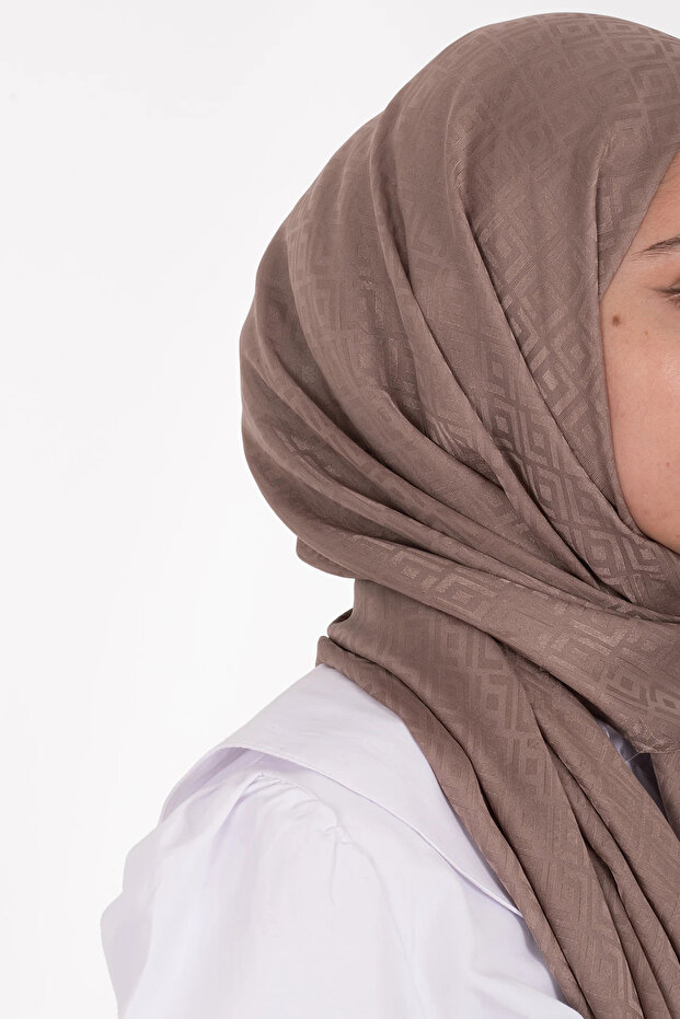 شال جاكار بنمط مربع - مينك - 2