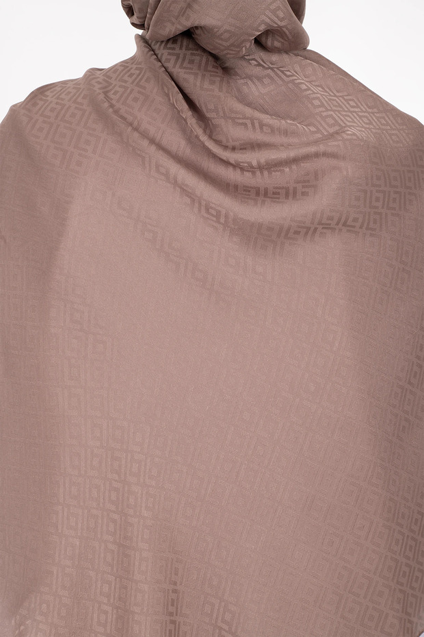 شال جاكار بنمط مربع - مينك - 3