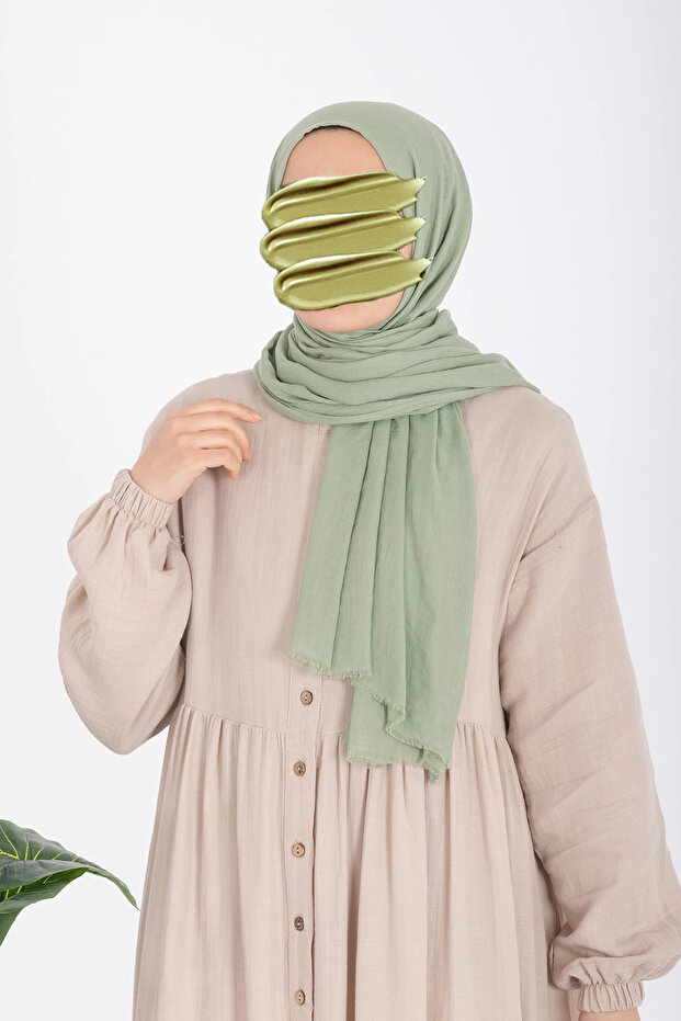 Soft Cotton Shawl - Mint - 1