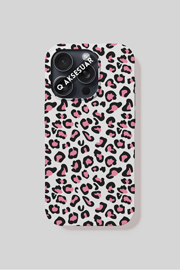 حافظة هاتف بتصميم نمط الفهد متوافقة مع آيفون 7 - أبيض - 1