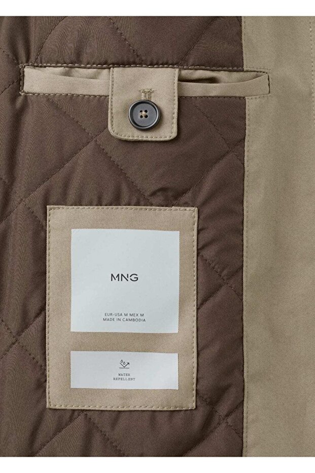 Su itici kapüşonlu kapitone parka - 8