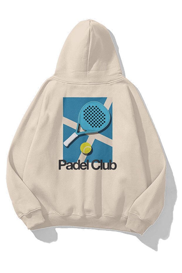 Unisex padel club sweatshirt taş