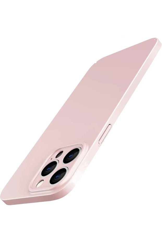 iPhone 15 Pro Case Ultra Thin Matte Surface Anti-Slip Hand Feel Camera Protection Ghost Semi-Transparent Pink