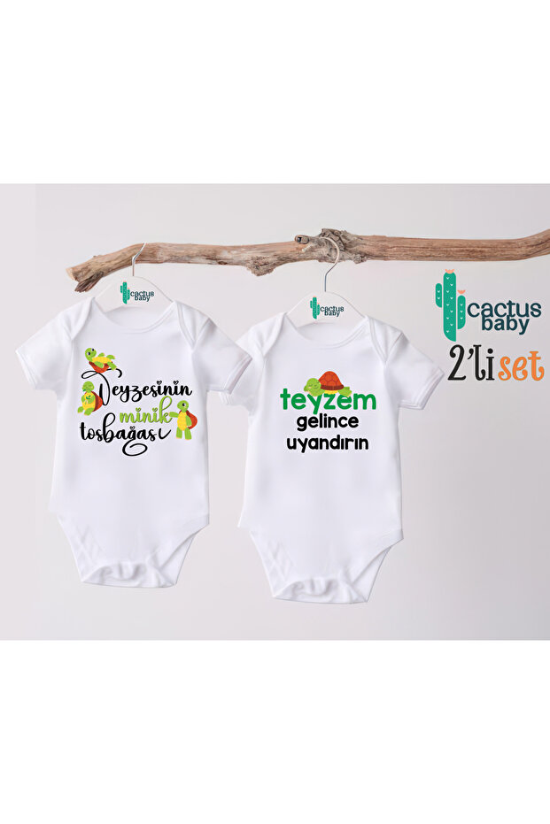 Yenge Teyze Written Baby Bodysuit 100% Cotton 2-Piece