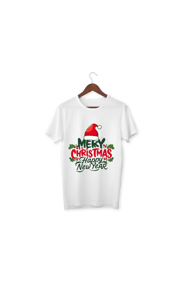 New Year's T-Shirt Merry Christmas T-Shirt Children Adult White T-Shirt Unisex Kids T-Shirt