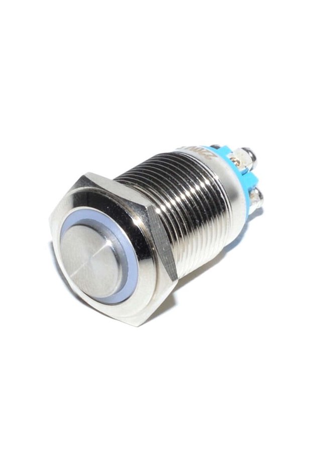 Metal Push Button with Red LED, Push Type, Latching, 16mm, 220V