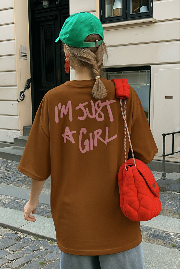 I'M Just Girl Printed Oversized T-Shirt