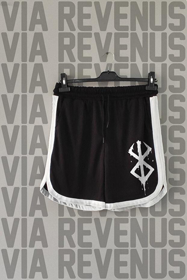 Berserk Printed Piped Detail Jersey Sports Training Shorts