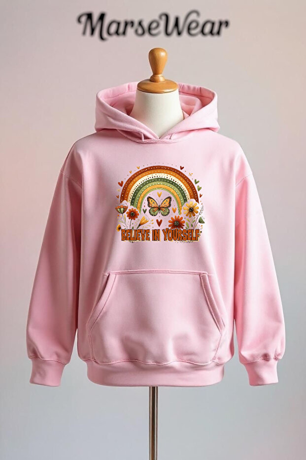 Believe in Yourself Printed Cotton 3 Thread O Oversized Sweatshirt