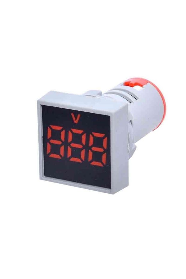 Digital Voltmeter, LED, Square Panel, 22mm, Screw Mount, Red
