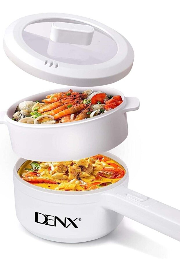 طباخ كهربائي صغير سعة 2 لتر مع جهاز بخار وتحكم في درجة الحرارة (DX1769)