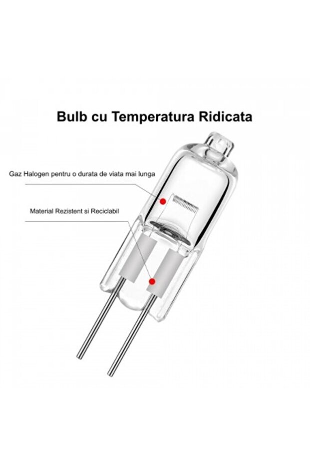 Bec halogen GU4, 35W, alb cald - 6