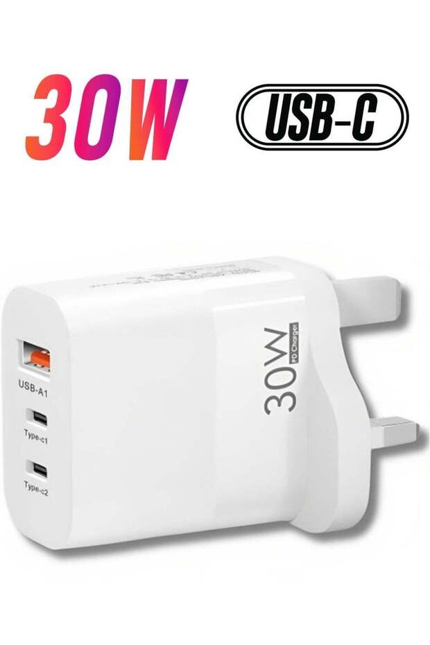 White Dual PD Port Wall Charger by DENX: Model M/DX222