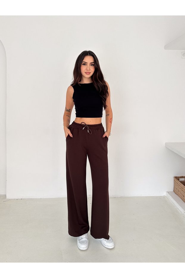Women's Modal Touch Wide Loose Leg Comfortable Stylish Sweatpants Trousers