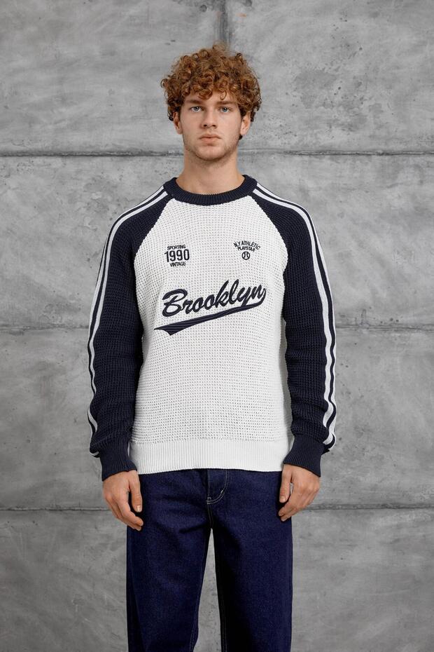 Lacivert BEYAZ NMRC ÖRME TRİKO - 1