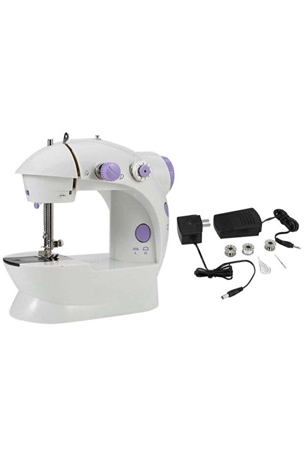 Mini Portable Electric Sewing Machine – 2-Speed, Foot Pedal, Handheld, White