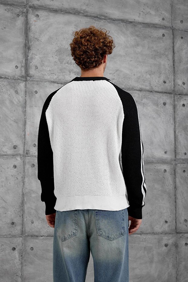 Siyah BEYAZ NMRC ÖRME TRİKO - 4